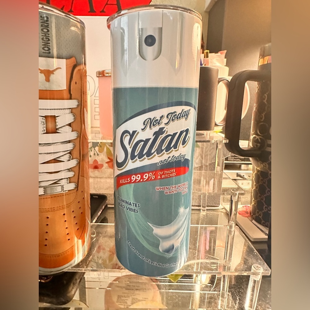 Not Today Satan Air Freshener tumbler